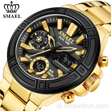 SMAEL Brand Luxury Mens Quartz Digital Watch Tahan Air